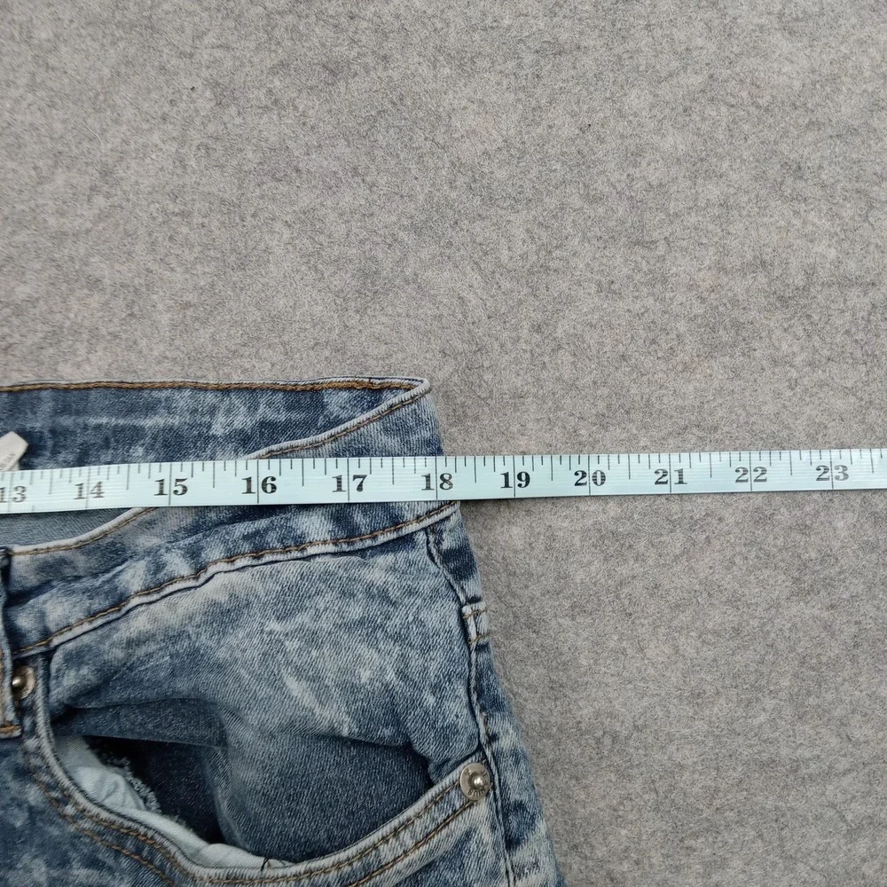 Akademiks Jeans Mens‎ 38x29 Jeanius Acid Wash Moto Biker Straight Stretch Denim